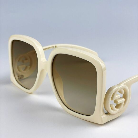 NEW Gucci GG1326S 002 Ivory Brown Gradient Oversized Square Women Sunglasses main image 11